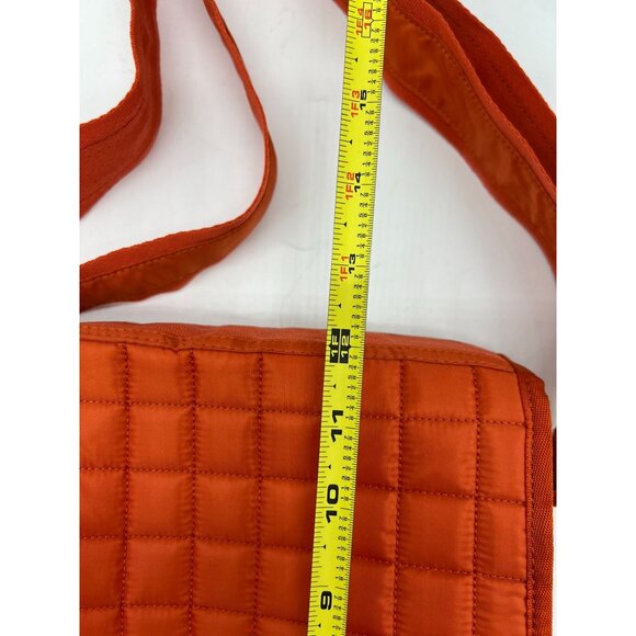 Lug Quilted Crossbody Bag Bright Orange Adjustable Strap Multiple Zipper Pockets - Picture 4 of 16